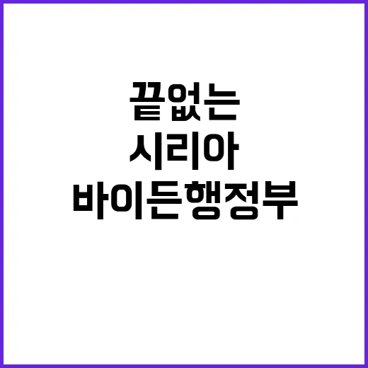 시리아 변수 바이든 행정부의 끝없는 고군분투!