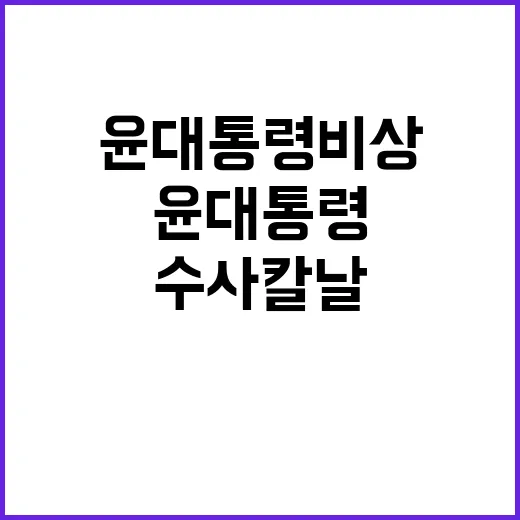 수사 칼날 윤 대통령 비상 소식 전해졌다!