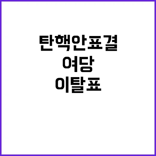 탄핵안 표결 여당 …