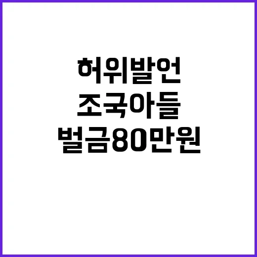 조국 아들 허위발언으로 최강욱 벌금 80만원!