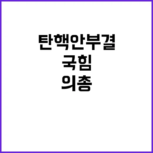 국힘 탄핵안 부결 위한 의총 결과 공개!