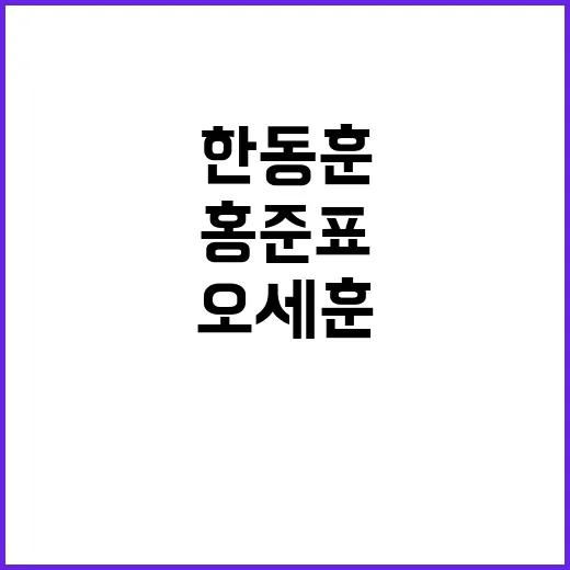 한동훈 제명 홍준표의 경고와 오세훈의 민생 갈등