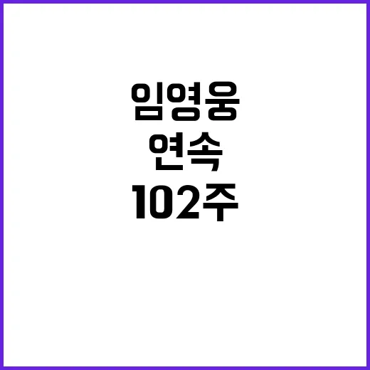 임영웅 102주 연속 1위 기록으로 팬들 감동!