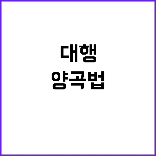 양곡법 권한대행의 결정이 궁금하다!