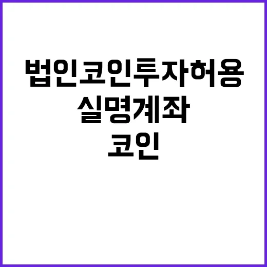 법인 코인 투자 허용? 실명계좌 변화 예고!