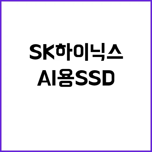 AI용 SSD SK하이닉스의 혁신적 최신 기술 발표!