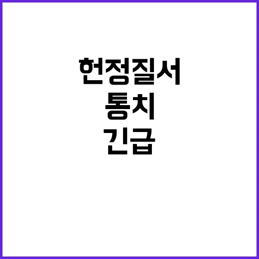 통치구조 변경 헌정질서 복귀 긴급 논의 중!