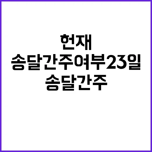 헌재 송달 간주 여부 23일 공개 결정!