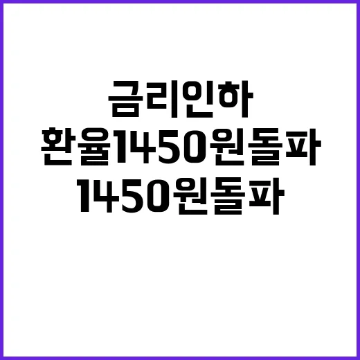 금리인하 환율 1450원 돌파 금융위기 이후 최고!