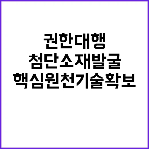 첨단소재 발굴 권한대행의 핵심 원천기술 확보!