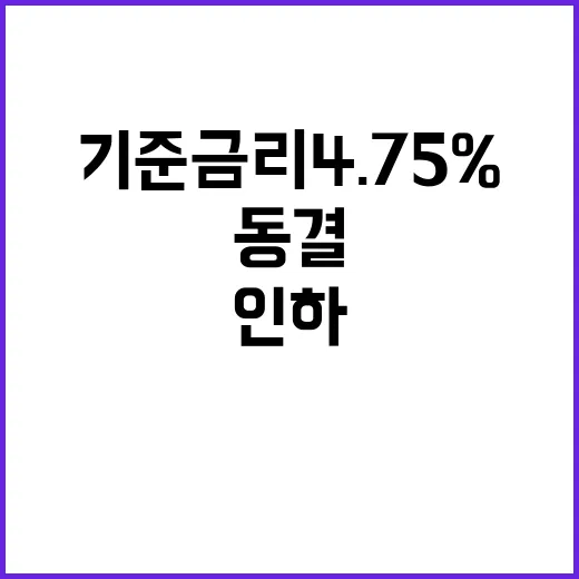 기준금리 4.75% 동결… 인하 약속할 수 없어