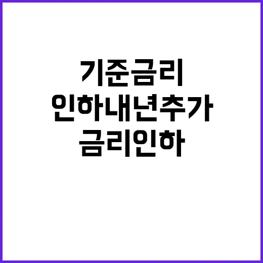 기준금리 인하 내년 추가 인하 가능성 공개!