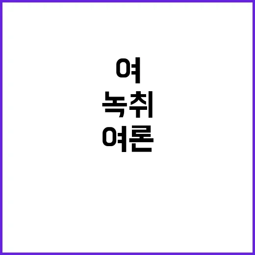 여 단톡방 녹취 공개...여론조사 대격변 예고!