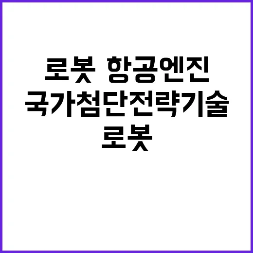 로봇·항공엔진 25조 투입의 국가첨단전략기술!