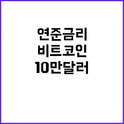 비트코인 10만 달러 붕괴 연준 금리 충격!