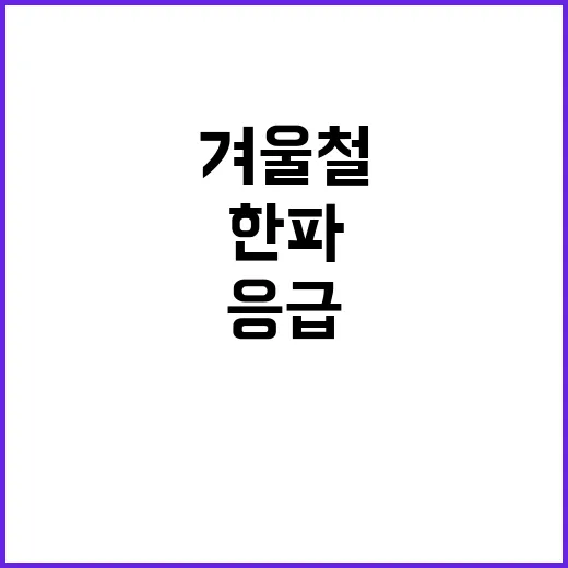 한파 주의! 겨울철 질환별 응급조치 꼭 확인하세요!