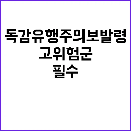 독감 유행주의보 발령…고위험군 신속 치료 필수!