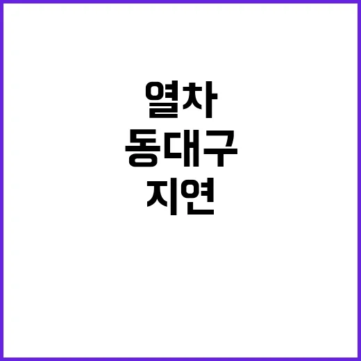 열차 지연 동대구~경주 구간 1시간 멈춤!