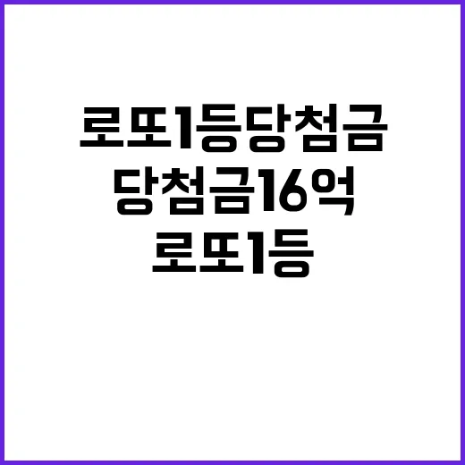 로또 1등 당첨금 16억 당신의 행운은?