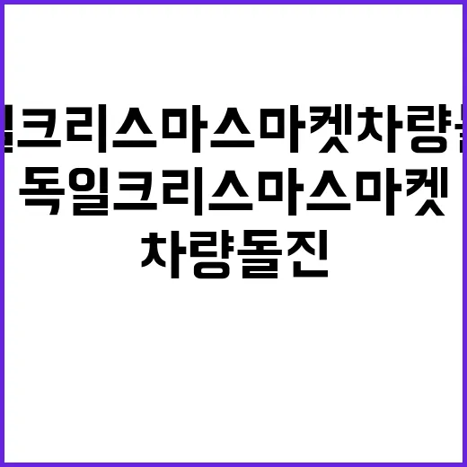 사망자 4명 독일 크리스마스마켓 차량 돌진 사건!