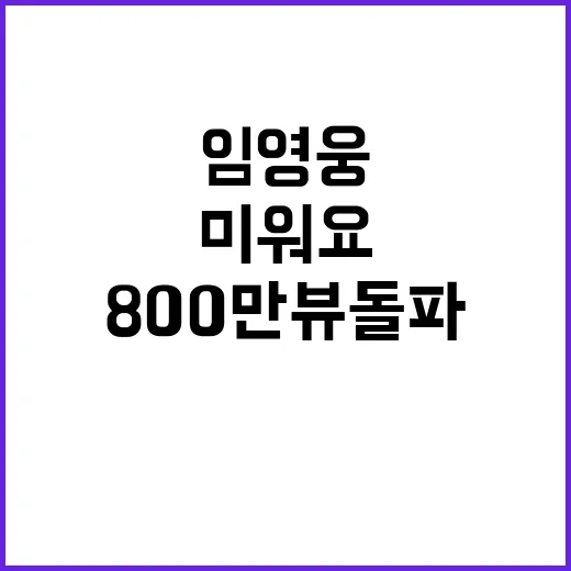 임영웅 미워요 영상 800만뷰 돌파! 클릭 필수!