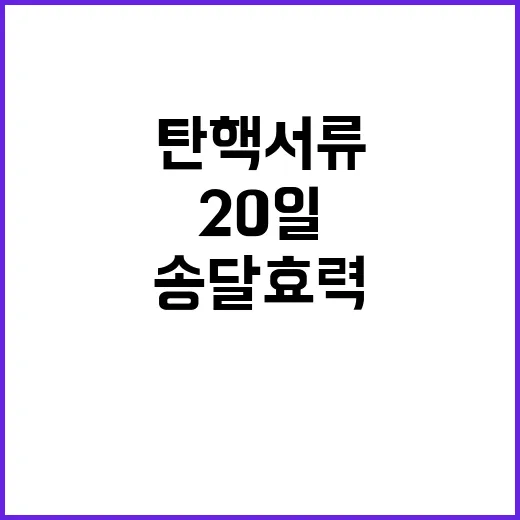 탄핵서류 尹 송달 효력 20일 시작된다!