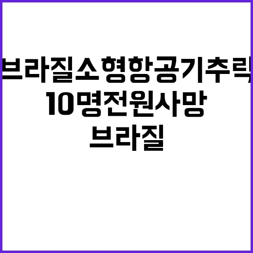 브라질 소형항공기 추락 10명 전원 사망 사고!