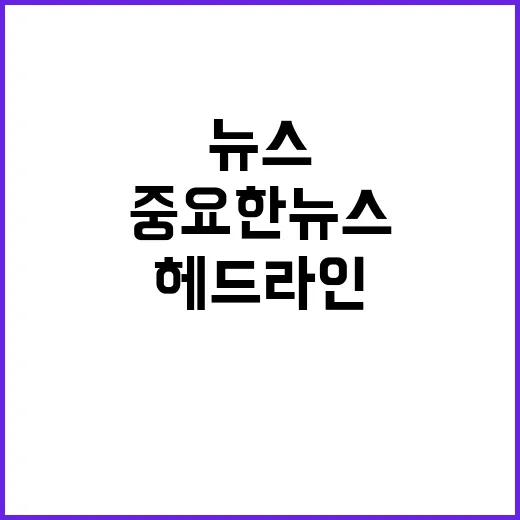 헤드라인 지금 확인해야 할 중요한 뉴스 5건!