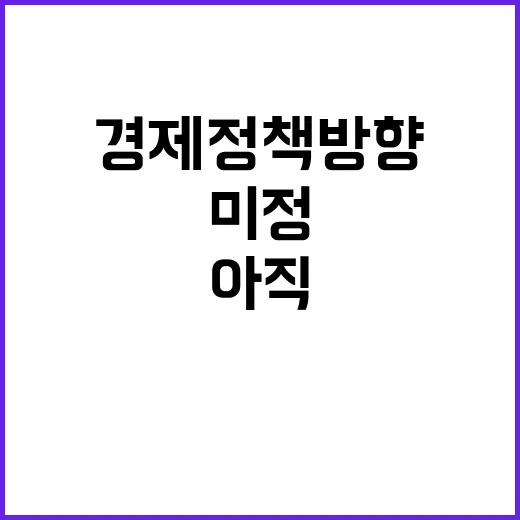 경제정책방향 기재부의 결정은 아직 미정이다!