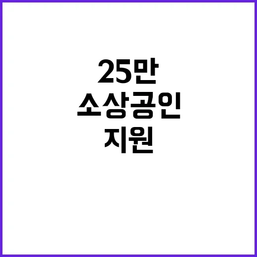 이자 경감 지원 25만 소상공인 구명의 기회!