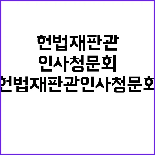 헌법재판관 인사청문회 여당 입장에 충격적 반전!