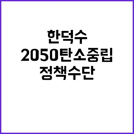 2050 탄소중립 한덕수의 다각적 정책 수단 공개!