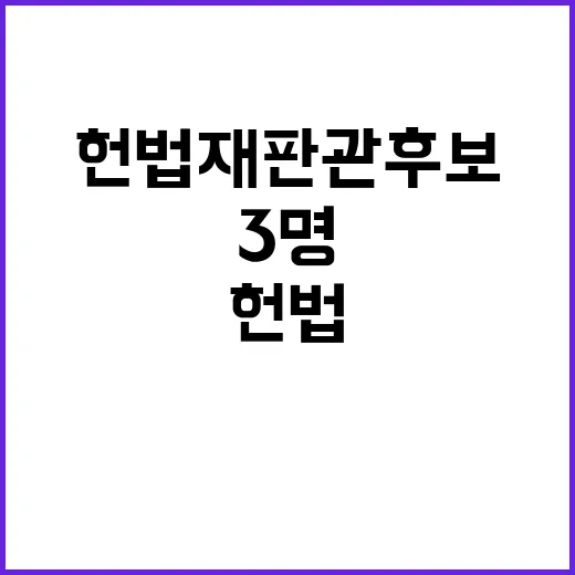 헌법재판관 후보 채택된 3명의 실체는?