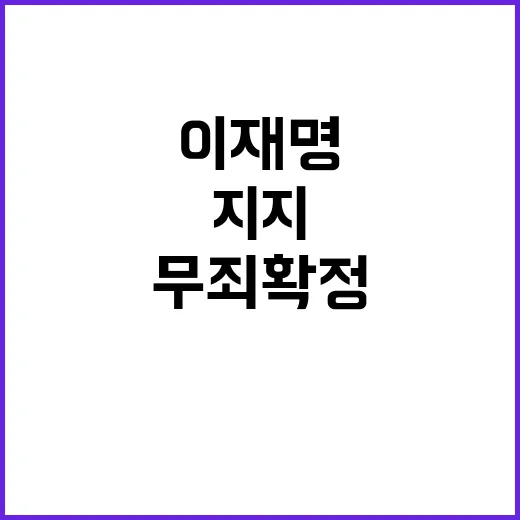 무죄 확정 이재명 선거 지지의 반전 이야기!