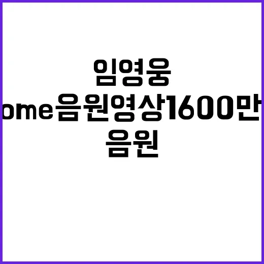 임영웅 Home 음원영상 1600만뷰 대기록!