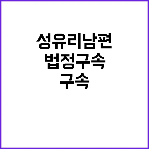 법정 구속 성유리 남편 눈물의 진실은?