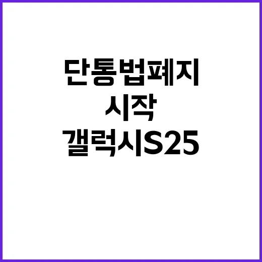 단통법 폐지 갤럭시S25 보조금 전쟁 시작!