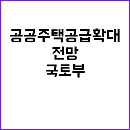 공공주택 공급 확대 국토부의 의지와 미래 전망!