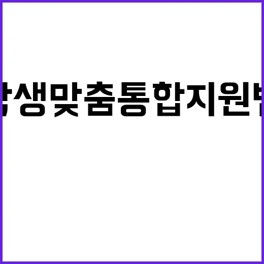 학생맞춤통합지원법 통합 지원체계의 새로운 전환점!