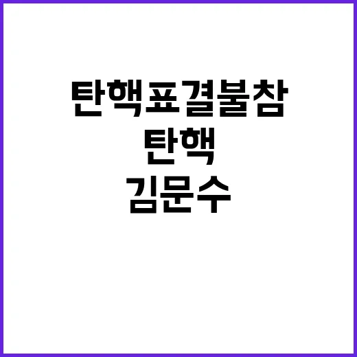 김문수 사과 탄핵표결 불참 뼛속 깊이 반성