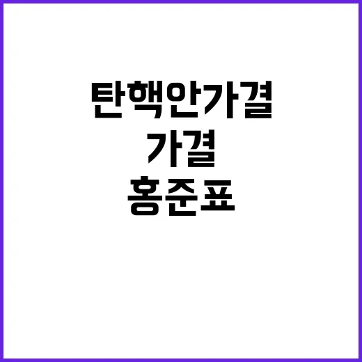 탄핵안 가결 홍준표의 충격적인 입장 공개!