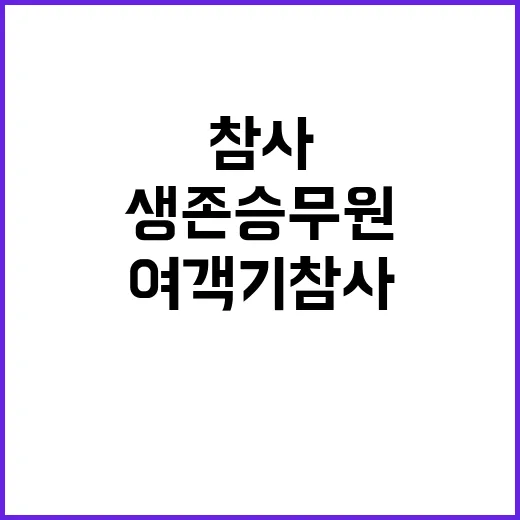 여객기 참사 생존 승무원 서울 도착 소식!