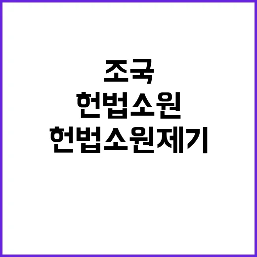 “체포 명령” 조국 옥중서 헌법소원 제기!