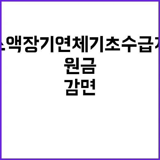 ‘원금 감면’ 소액 장기 연체 기초수급자 지원!