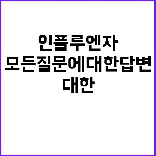 인플루엔자 모든 질문에 대한 답변 공개!