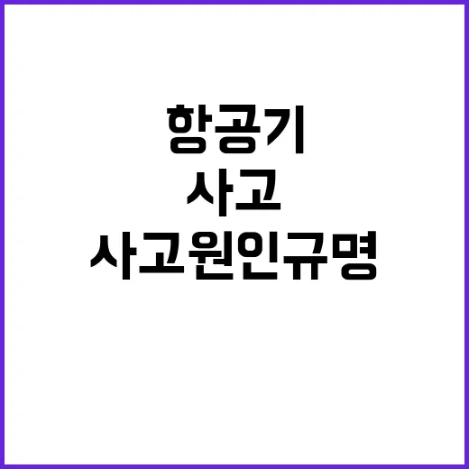 사고원인 규명 항공기 운영체계 재점검 필수!