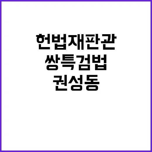 쌍특검법 재의 요구권…권성동 헌법재판관 우려