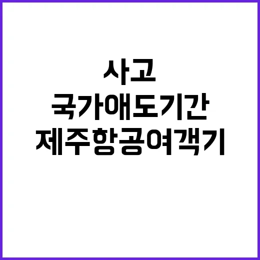 제주항공 여객기 사고 국가 애도 기간 시작!