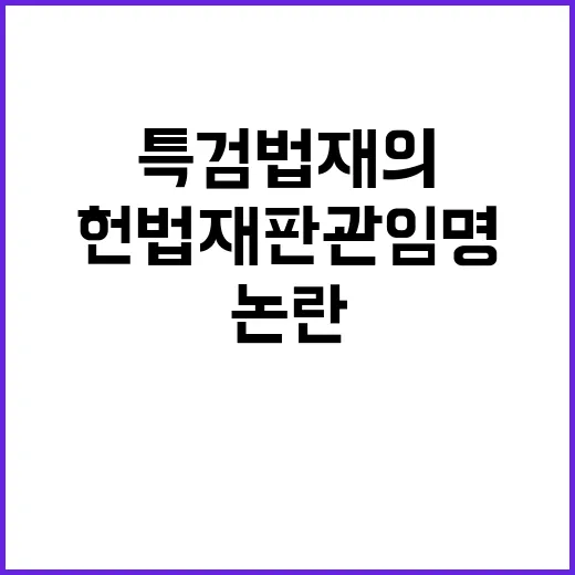 헌법재판관 임명 위헌 논란 그리고 특검법 재의