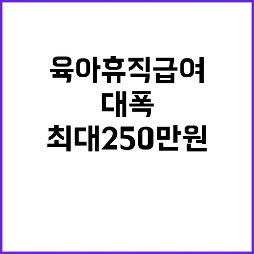 육아휴직 급여 최대…